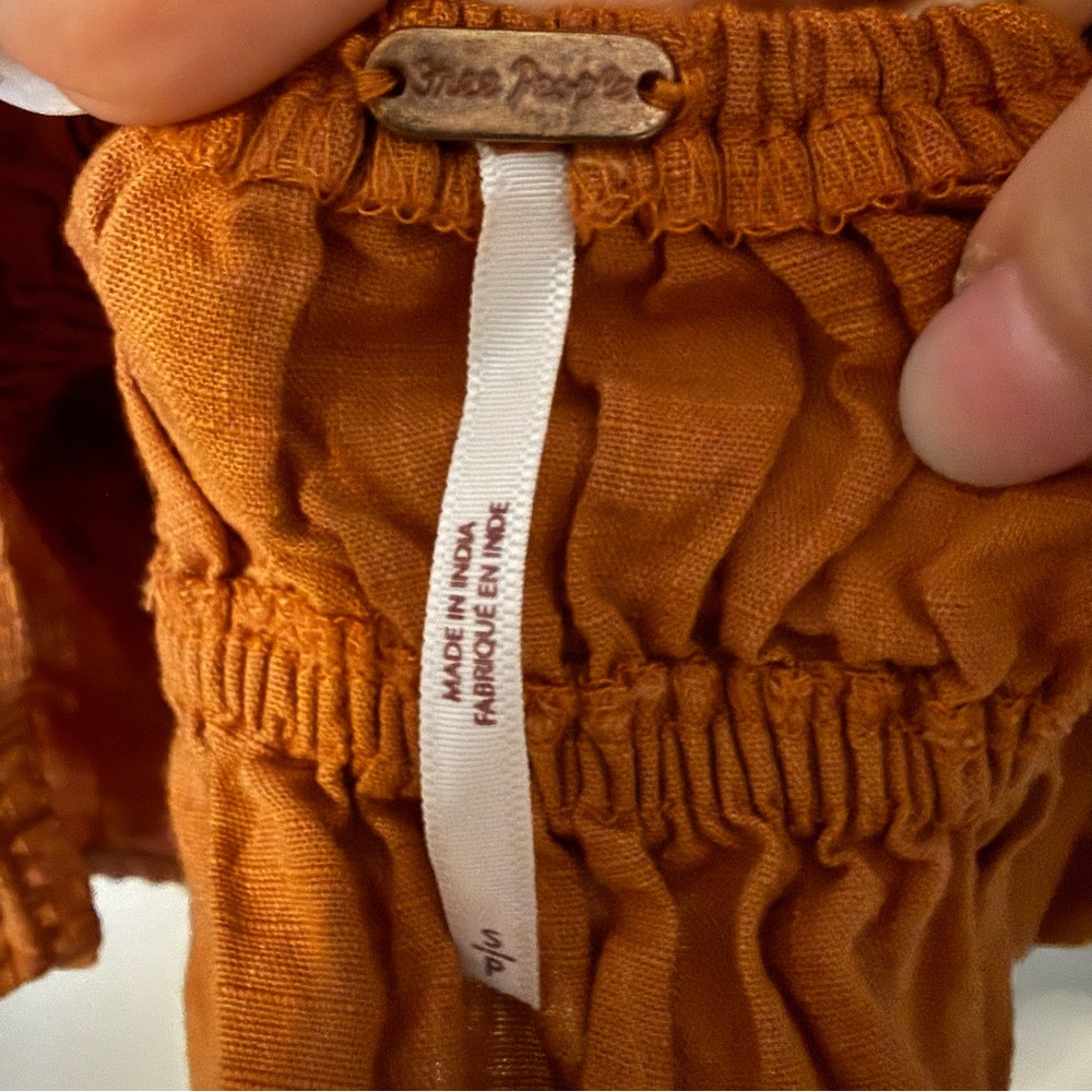 Free people Women's Rust Peplum Top - Picture 6 of 7
